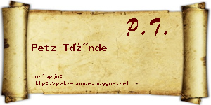 Petz Tünde névjegykártya