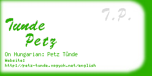 tunde petz business card